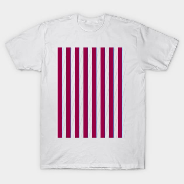 Manchester City Maroon and White Stripes 1988 T-Shirt by Culture-Factory